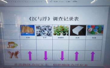 沉与浮大班教案优秀6篇