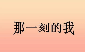 那一刻我作文7篇