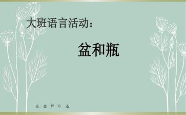 大班盆和瓶教案反思5篇